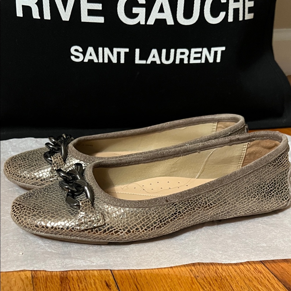 Donald J. Pliner Metallic Textured Flats